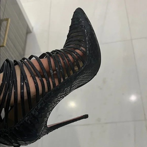 Christian Louboutin Black Strappy Heels - Picture 1 of 6